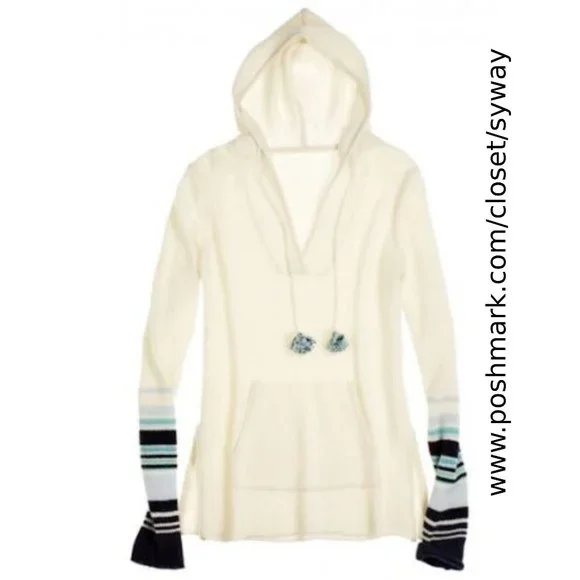 Calypso St Barth Cashmere Nesca Striped Sleeve Hoodie